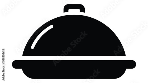 Black ceramic serving platter with lid for presenting and serving prepared food dishes