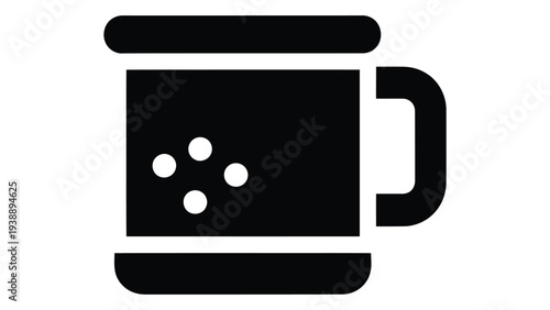 Black icon of a handheld flour sifter for baking preparation isolated on white background