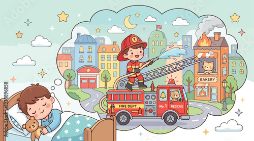 Dreaming Child Firefighter Rescues Cat from Burning Bakery