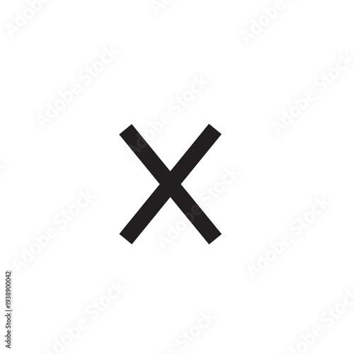 Red cross X icon symbol isolated on white background representing cancel delete wrong choice or negative mark in a 3D style illustration