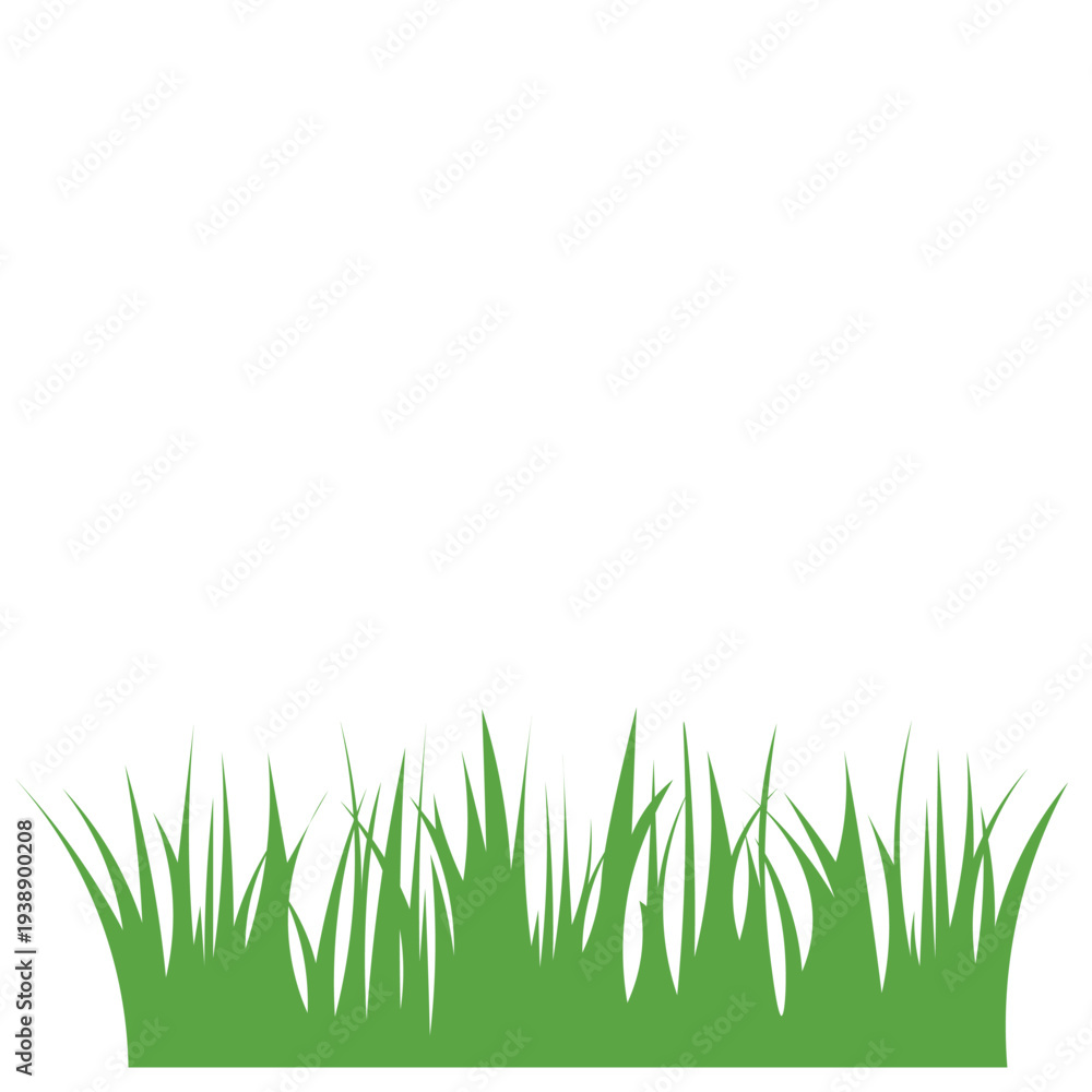 Fototapeta premium Green Grass Border Illustration Isolated on Transparent Background