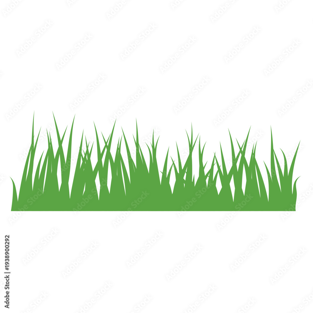 Obraz premium Green Grass Border Illustration Isolated on Transparent Background