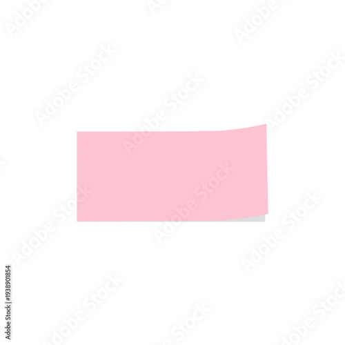 ピンクの付箋 シンプル 影付き