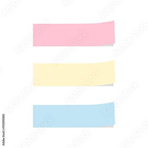 シンプルな付箋 影付き3色セット