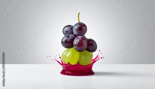 Fresh Fruit Splatter with Grapes and Lime.