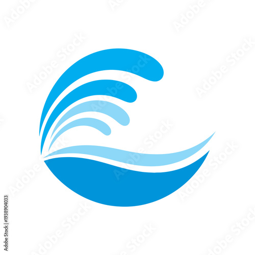 Blue Wave Logo Design Element.
