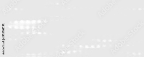 Abstract rectangle dot white gray wave light technology texture background. Abstract big data digital concept. Halftone vector Technology Background