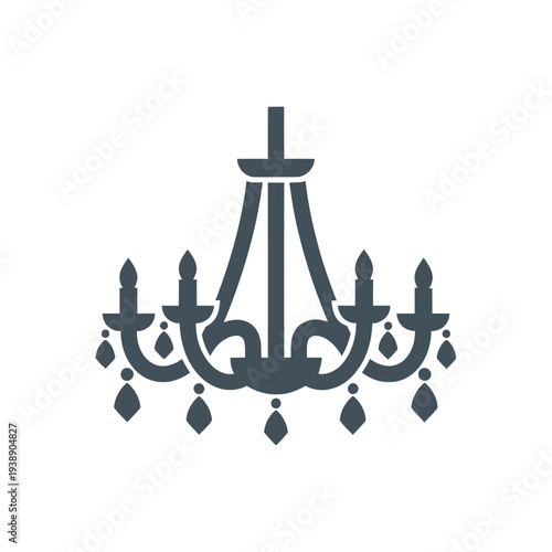 Elegant Chandelier with Candelabras and Ornaments.