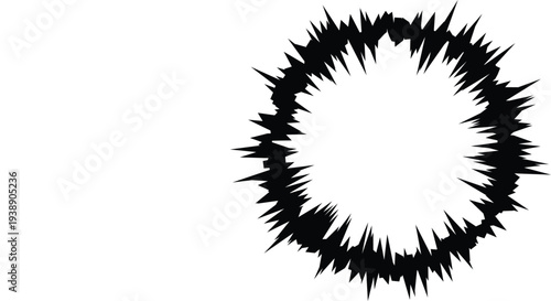 Halftone circle frame, radial dots pattern, abstract vintage circular graphic element. Vector illustration.