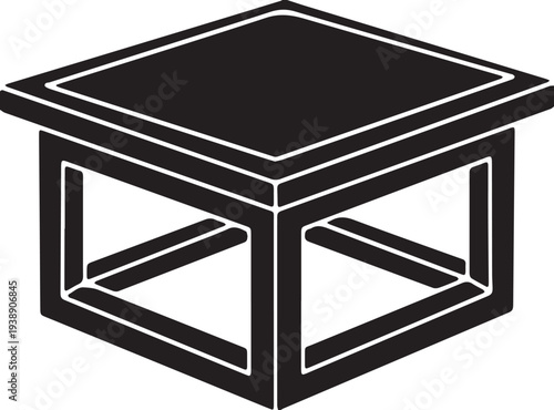  silhouette isometric abstract geometric object with clean lines vector design