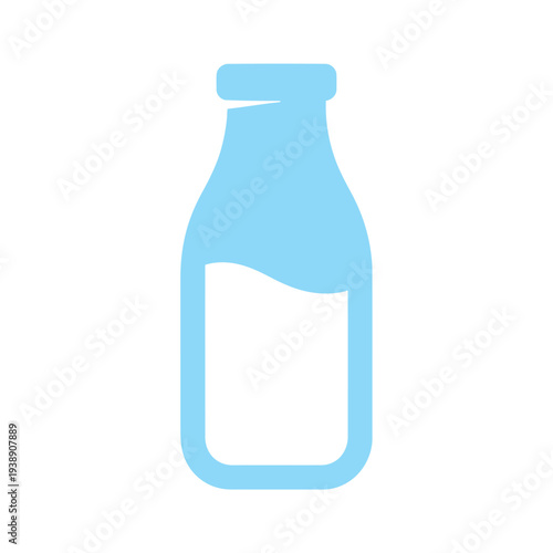 Light Blue Glass Bottle with Liquid Inside.