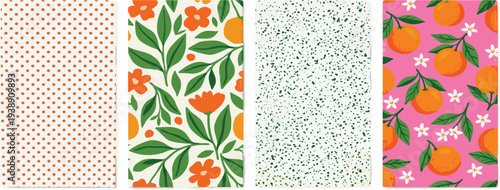 A collection of various floral and geometric patterns displayed side by side, showcasing diverse designs and elements.