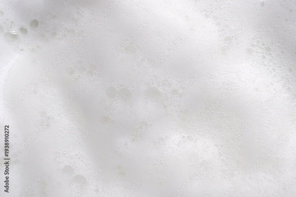 Obraz premium Closeup abstract white soap foam bubbles texture background