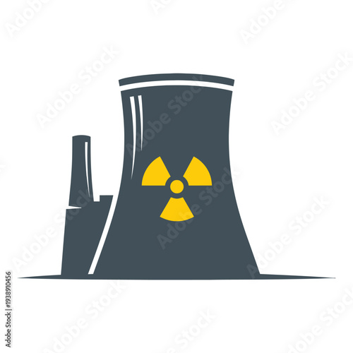Nuclear Power Plant Reactor Graphic Illustration.