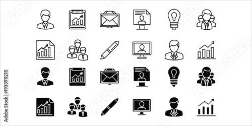 Collection of business and productivity icons