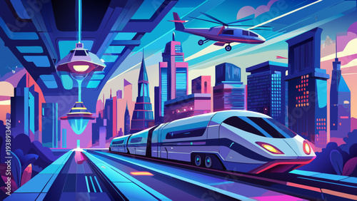 Future Electric Transportation Concept with Autonomous Car Train and Drone