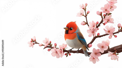 birds perched on cherry blossom branches