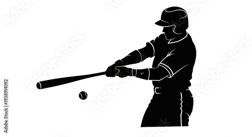 Baseball Player Hitting Ball with Bat 3.