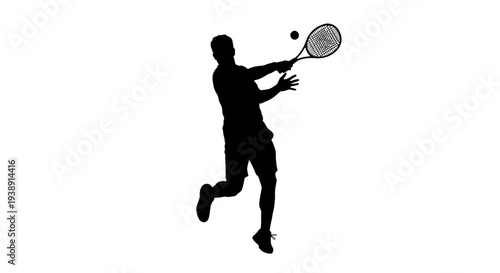 Man Playing Tennis with Racket and Ball 1.