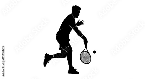 Man Playing Tennis with Racket and Ball 2.