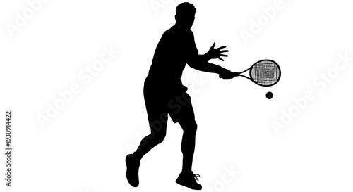 Man Playing Tennis with Racket and Ball 3.