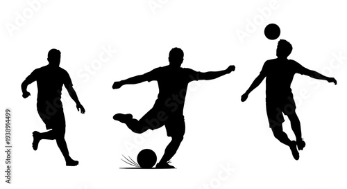 Silhouettes of Soccer Players in Action.