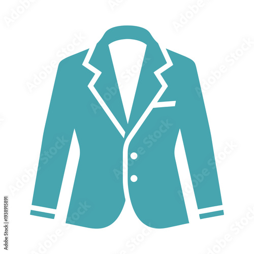 Teal Blazer Jacket with White Trim.