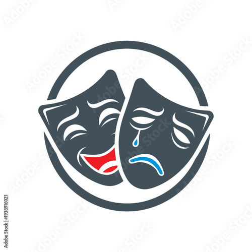 Theater Masks Representing Comedy and Tragedy.