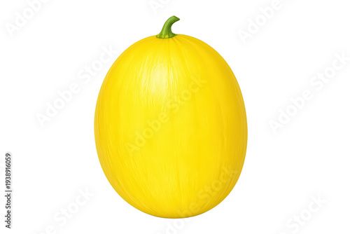 Yellow canary melon, a sweet and juicy fruit, showing ripeness and health benefits. Isolated for versatile use