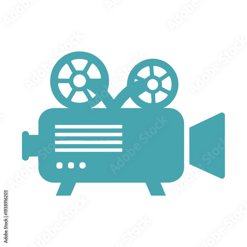 Vintage Film Projector Iconic Retro Design Element.