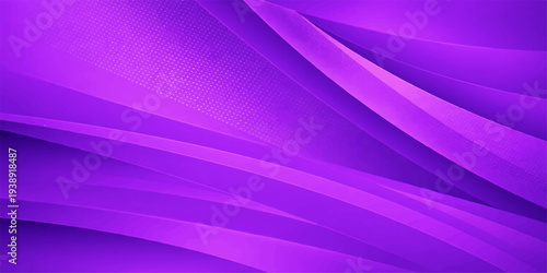 A bright abstract purple background features a digital wave pattern with violet curves and pink light lines flowing in a motion of energy and artistic texture