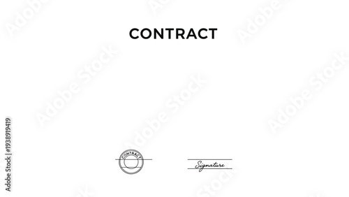 Blank contract document template with signature and stamp lines for legal agreements and business partnership documentation.