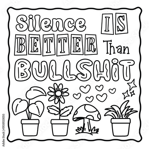 Obraz na płótnie Bold and Easy Motivational Swear Word Coloring Page, Sweary Motivational Quotes,