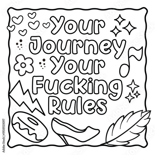Bold and Easy Motivational Swear Word Coloring Page, Sweary Motivational Quotes, Sweary Coloring Page, Groovy letters and Swear Words, Inspirational Swear Word, Funny Quotes, Sweary Affirmations,