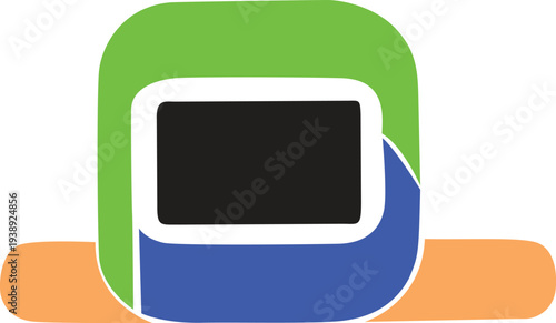 A charming modern vector graphics logo design with different color combinations and centre abstract art creative beautiful clean image. 