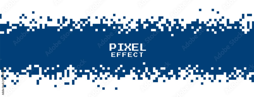Fototapeta premium blue and white dotted pattern abstract banner with pixel effect