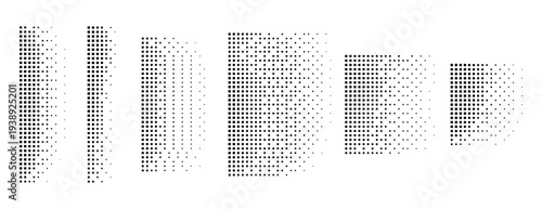 pack of abstract grid pattern pixel banner with half tone effect