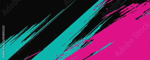 Car sticker wrap banner abstract sporty lines pink blue greenish grunge color combination brush storm thunder modern pattern racing motorsport. eps10.