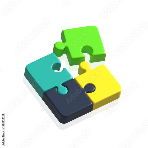 isolated 3d puzzle jigsaw pieces mystery game