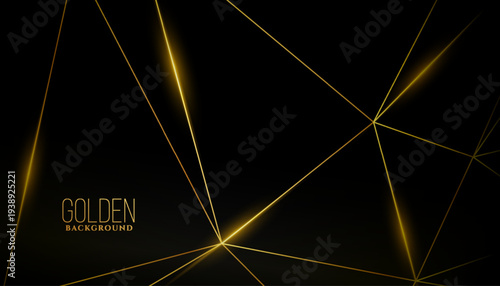 geometric style golden line on dark background