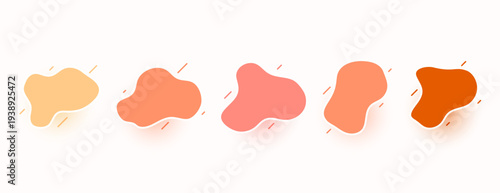 pack of five abstract curvy figure element design