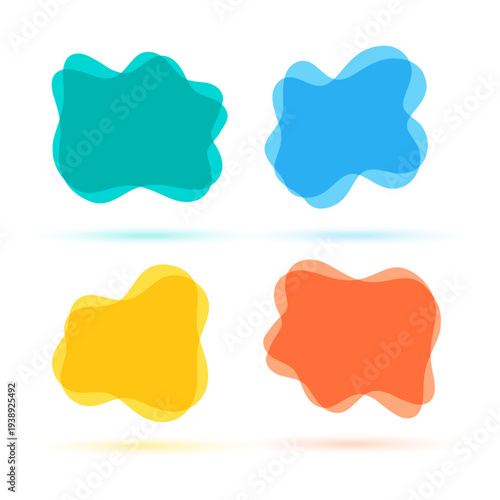 set of abstract curvy  blob form element design