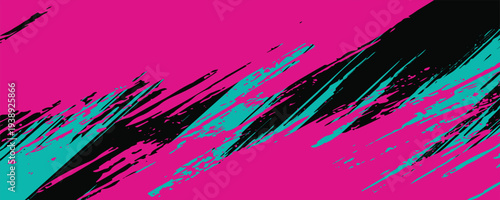 Car sticker wrap banner abstract sporty lines pink blue greenish grunge color combination brush storm thunder modern pattern racing motorsport. eps10.