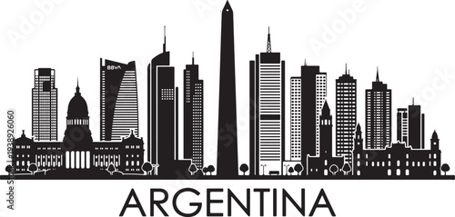 Modern Argentina cityscape with sleek skyscrapers and urban landscape