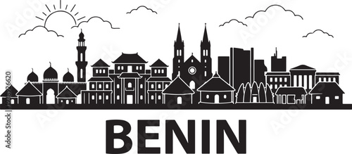 Vibrant cityscape of Benin with diverse architecture