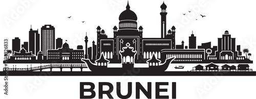 Vibrant Brunei cityscape with stunning mosque architecture
