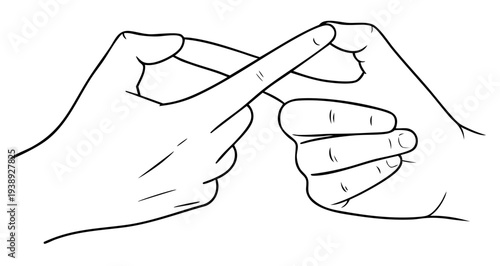 Hands Interlocked Index Fingers Gesture, Finger Hook Connection Touch Symbol of INFINITY , Flirt Playful Bond and Romantic Chemistry for Valentine’s Day