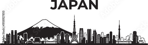 Vibrant Tokyo cityscape with Mount Fuji in Japan