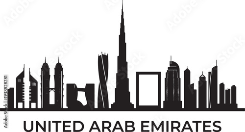 Modern Dubai city skyline in United Arab Emirates at night