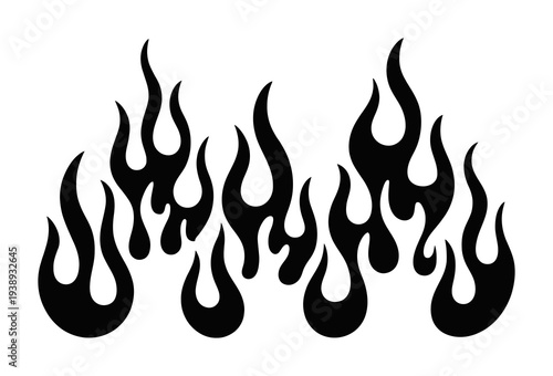 Black Flame on White Background